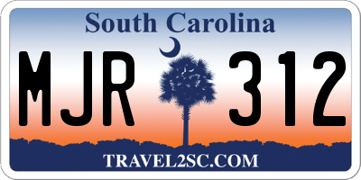 SC license plate MJR312
