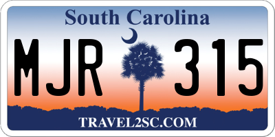 SC license plate MJR315