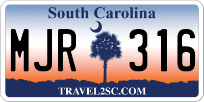 SC license plate MJR316