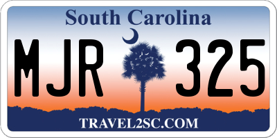 SC license plate MJR325