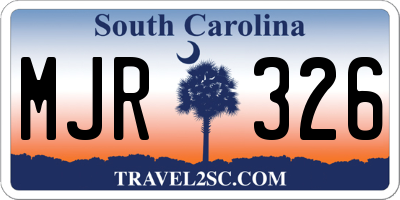 SC license plate MJR326