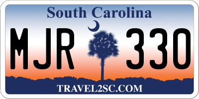 SC license plate MJR330