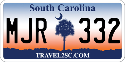 SC license plate MJR332
