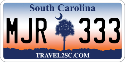 SC license plate MJR333