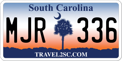 SC license plate MJR336