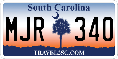 SC license plate MJR340