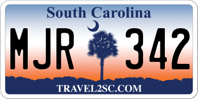 SC license plate MJR342