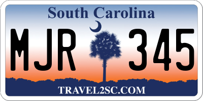 SC license plate MJR345