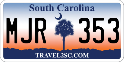SC license plate MJR353
