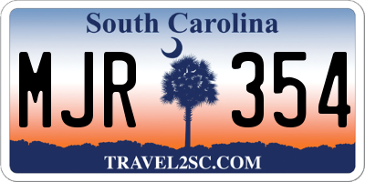 SC license plate MJR354