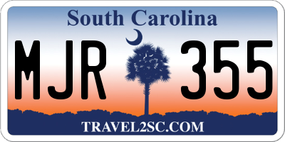 SC license plate MJR355