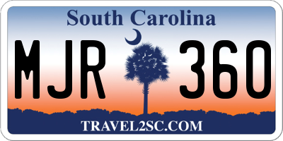 SC license plate MJR360