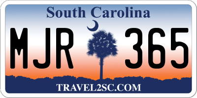 SC license plate MJR365