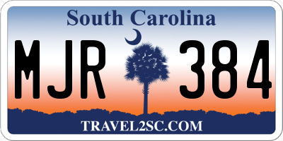 SC license plate MJR384