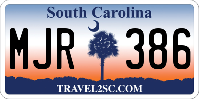 SC license plate MJR386