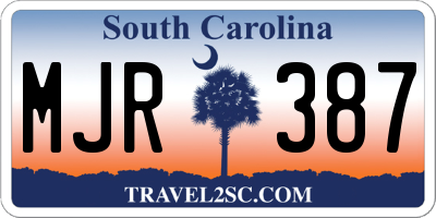 SC license plate MJR387