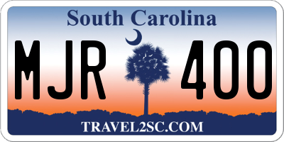 SC license plate MJR400