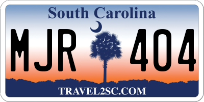 SC license plate MJR404