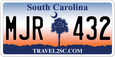 SC license plate MJR432