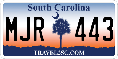 SC license plate MJR443