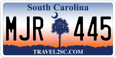SC license plate MJR445