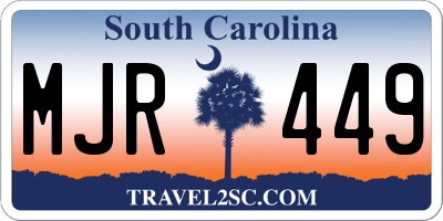 SC license plate MJR449