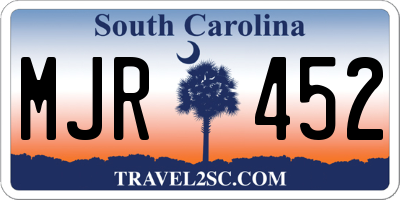 SC license plate MJR452