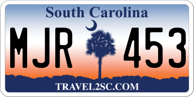 SC license plate MJR453