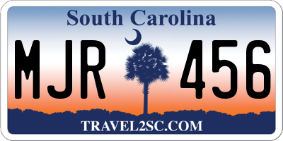SC license plate MJR456