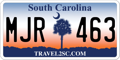 SC license plate MJR463