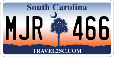 SC license plate MJR466