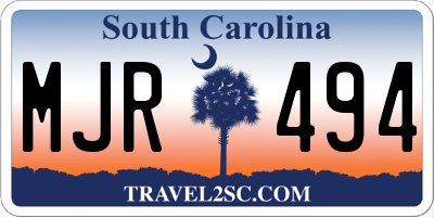 SC license plate MJR494