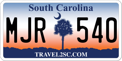 SC license plate MJR540