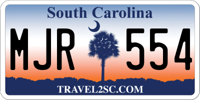 SC license plate MJR554