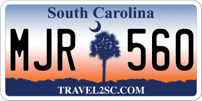 SC license plate MJR560