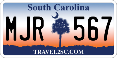 SC license plate MJR567