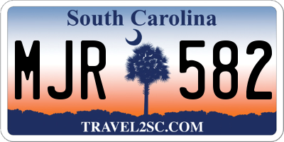 SC license plate MJR582