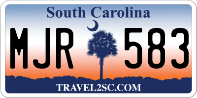 SC license plate MJR583
