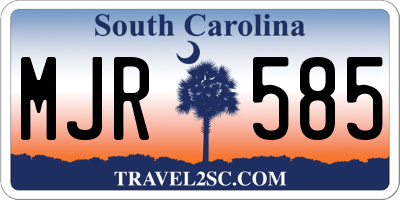 SC license plate MJR585