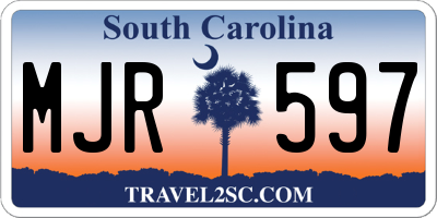 SC license plate MJR597