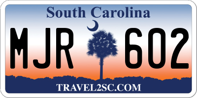 SC license plate MJR602