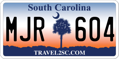 SC license plate MJR604
