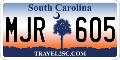 SC license plate MJR605