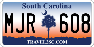 SC license plate MJR608