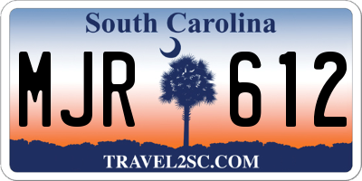 SC license plate MJR612
