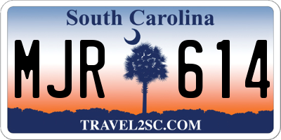 SC license plate MJR614
