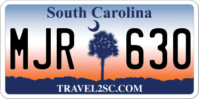 SC license plate MJR630