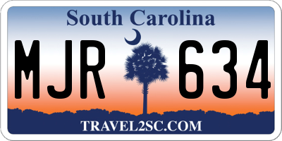 SC license plate MJR634