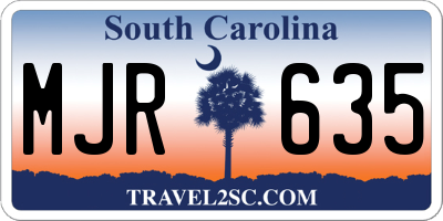SC license plate MJR635