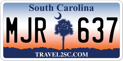 SC license plate MJR637